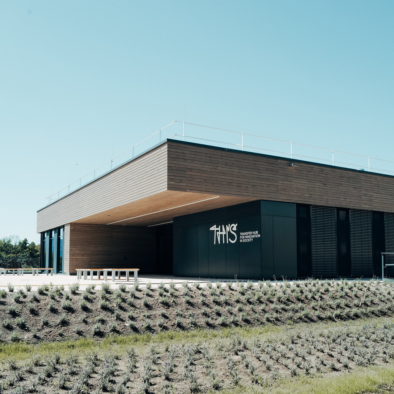 Außenansicht des Transfer Hub for Innovation in Society auf dem Campus der Pädagogischen Hochschule Schwäbisch Gmünd